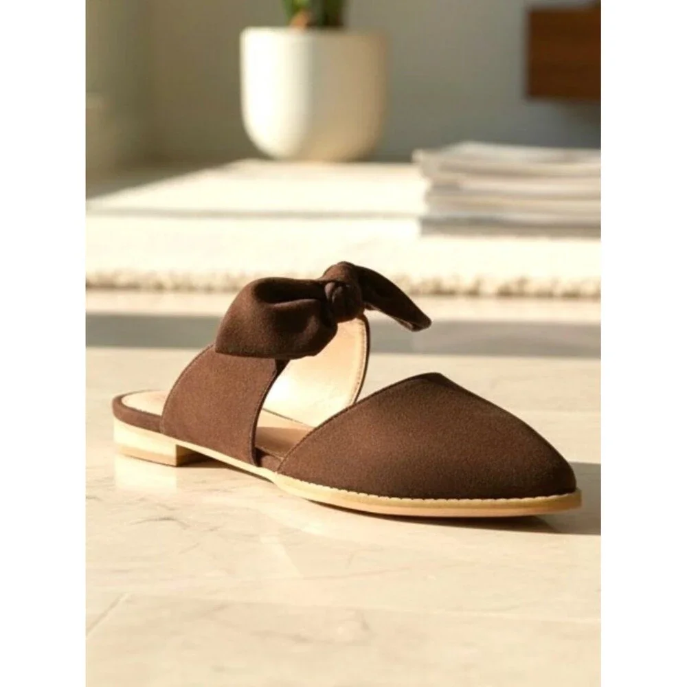 NIB Journee Collection Telulah Brown Suede Pointed Toe Mule Shoes - Size 7.5 - Picture 2 of 8